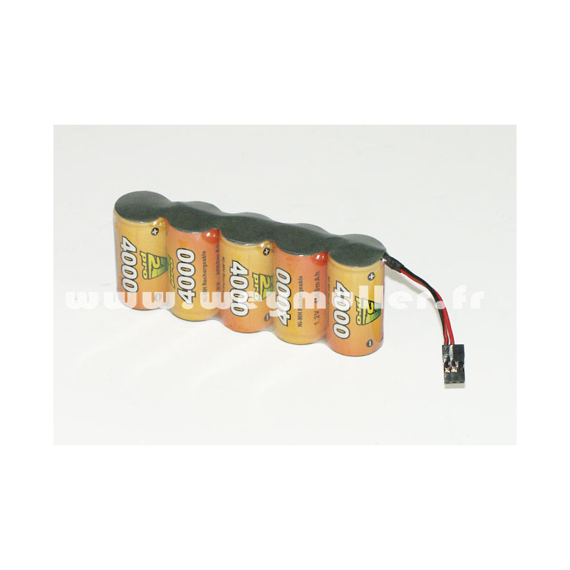 Accu 6V 4000mA Ni-mH prise Graupner / Hitec